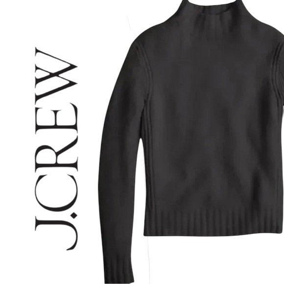 J Crew Merino Alpaca Blend Ribbed Mock Turtleneck Sweater Black Size XS - Picture 8 of 11